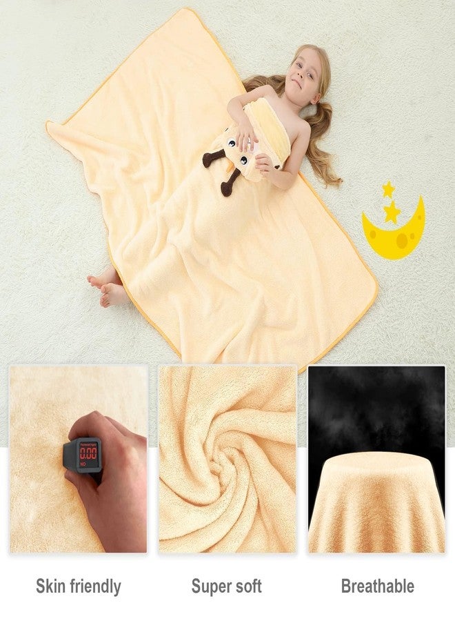 MICHLEY Cartoon Hooded Baby Towel Unisex, Premium Soft Swimming Bathrobe Large Washcloths 31.5" x 53" for 0-9T (Giraffe) - Image 2